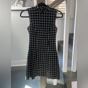 H&M Black and White Grid Mini Dress